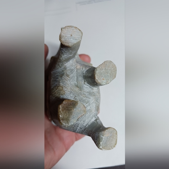 4" Hand Carved Soap Stone Elephant Figure With baby Inside - Picture 5 of 7